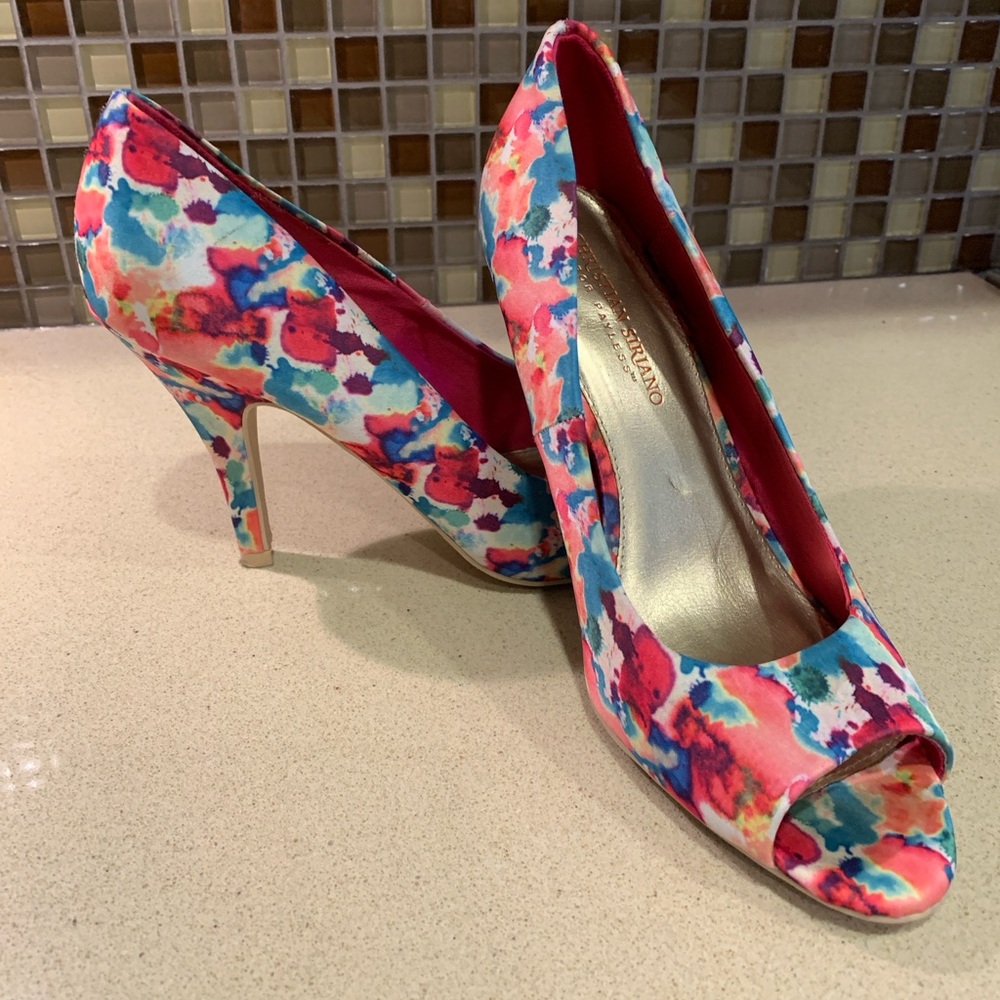 CHRISTIAN SIRIANO Multicolor Peep-Toe Heels